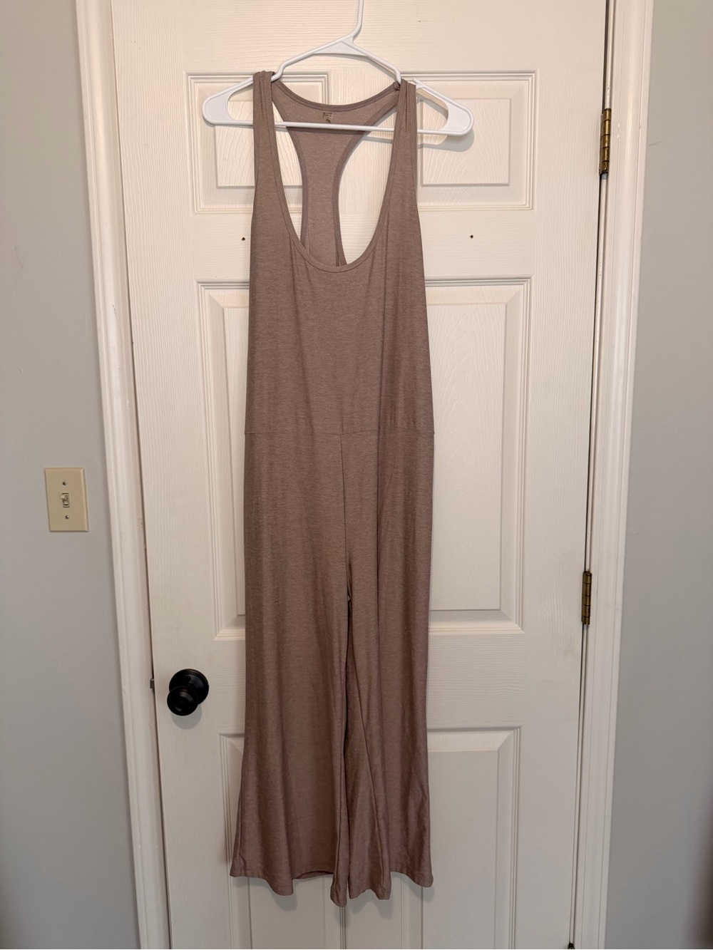 Beyond Yoga Taupe Racerback Jumpsuit